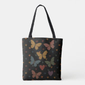 Schmetterlingsherzen Benutzerdefinierter Name Tasche (Rückseite)
