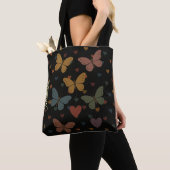 Schmetterlingsherzen Benutzerdefinierter Name Tasche (Von Nahem)