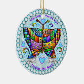 Schmetterlingsherzen Keramik Ornament (Rechts)