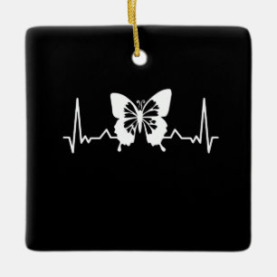Schmetterlingsherzschlag Keramikornament