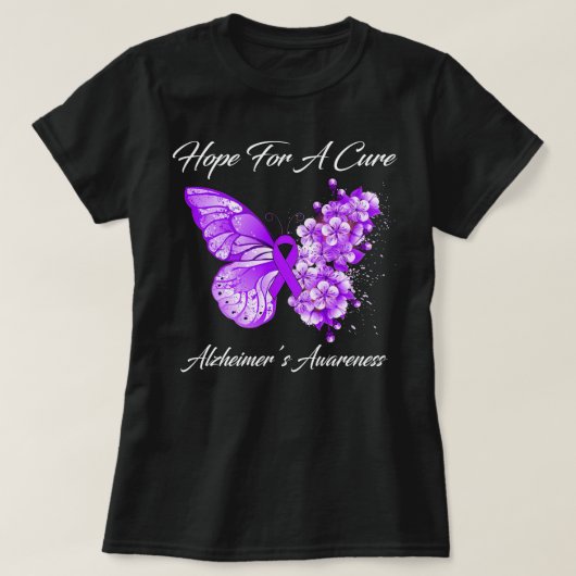 Schmetterlingshoffe auf eine Heilung der Alzheimer T-Shirt (Design vorne)