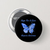 Schmetterlingshoffen auf Heilung der Alopezie Button (Vorne & Hinten)