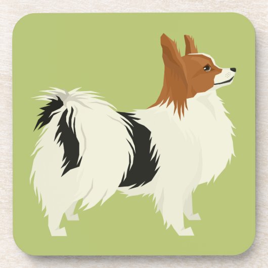 Schmetterlingshund Getränkeuntersetzer (Vorderseite)