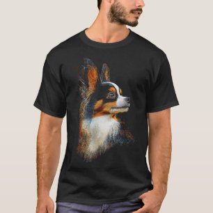 Schmetterlingshund-Motiv Haustier Papillon Lustig T-Shirt