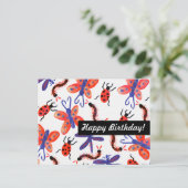 Schmetterlingsinsekt Personalisiert Postkarte (Stehend Vorderseite)