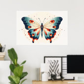 Schmetterlingsinsektenmalerei Poster (Heimbüro)
