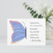Schmetterlingsinspirierung Dankeskarte (Stehend Vorderseite)