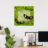 Schmetterlingsinspirierungen Grace und Dankbarkeit Poster (Heimbüro)