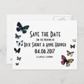 Schmetterlingskante, Save the Date Hochzeitskarte Ankündigungspostkarte (Vorne/Hinten)