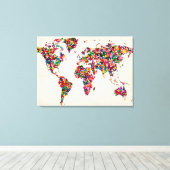 Schmetterlingskarte der Weltkarte Leinwanddruck (Insitu (Holzboden))