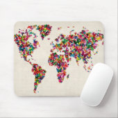 Schmetterlingskarte der Weltkarte Mousepad (Mit Mouse)