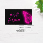 Schmetterlingskarte in Neonrosa (Schreibtisch)