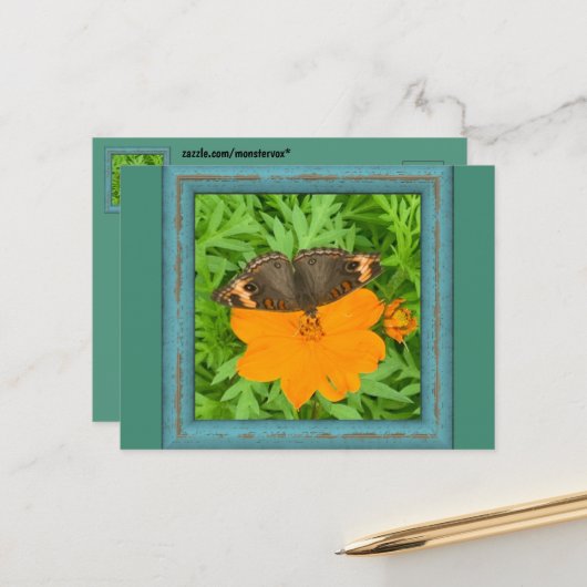 Schmetterlingskarte Postkarte (Vorderseite/Rückseite Beispiel)