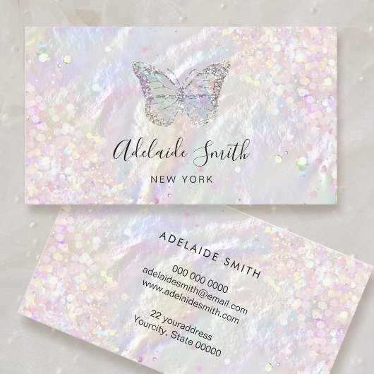 Schmetterlingskarte, simuliert, Glitzer Visitenkarte