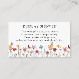 Schmetterlingskarte und Wildblume-Duschabenkarte Begleitkarte