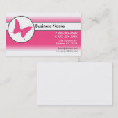 Schmetterlingskarten mit rosafarbener weißer Falte Visitenkarte (Vorne/Hinten)