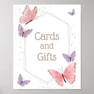 Schmetterlingskarten und Geschenke-Zeichen Poster