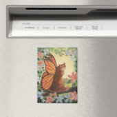 Schmetterlingskatze auf einer Wiese Magnet (In Situ (Geschirrspüler))