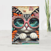 Schmetterlingskatze Fairy Driving Jedes Anlasses Karte (Vorderseite)