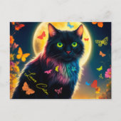 Schmetterlingskatze strahlend Insektenstich Postkarte (Vorderseite)