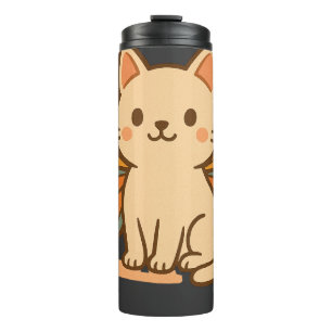 Schmetterlingskatze – Süßes Pastell Kawaii Tier Thermosbecher