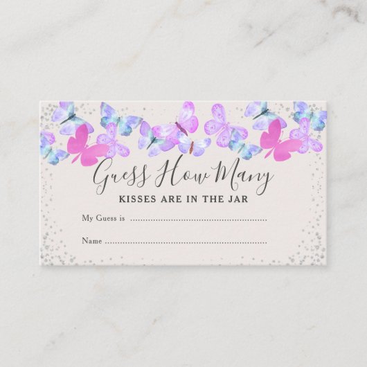 Schmetterlingskies schätzen, wie viele Babydusche  Begleitkarte (Vorderseite)