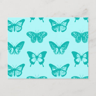 Schmetterlingskizze, Aqua und Türkis Postkarte
