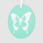 Schmetterlingskizze, Aqua und Weiß Ornament (Vorderseite)