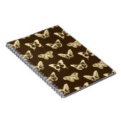 Schmetterlingskizze, beige auf schokoladenbraun notizblock (Rechte Seite)