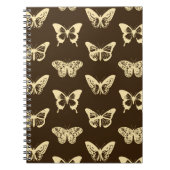 Schmetterlingskizze, beige auf schokoladenbraun notizblock (Vorderseite)