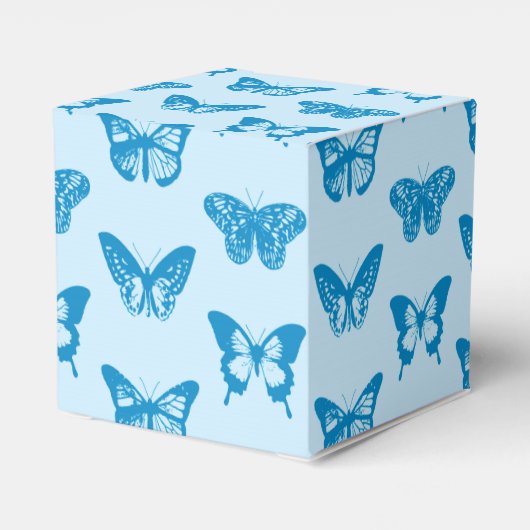Schmetterlingskizze, Cerulean und Himmelblau Geschenkschachtel (Rückseite)