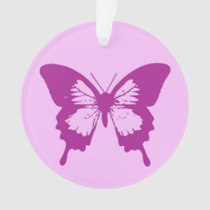 Schmetterlingskizze, Eispink & Amethyst lila Ornament