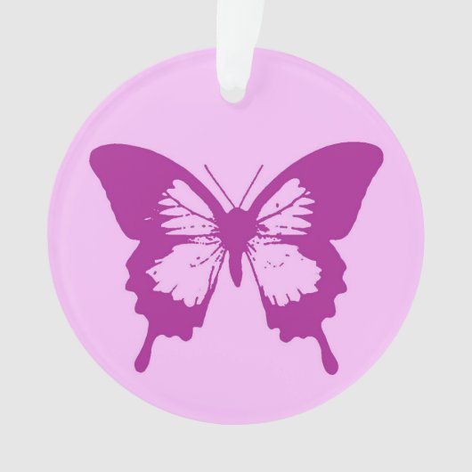 Schmetterlingskizze, Eispink & Amethyst lila Ornament (Vorderseite)