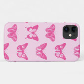 Schmetterlingskizze, hellrosa und fuchsia Case-Mate iPhone hülle (Rückseite (Horizontal))