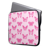 Schmetterlingskizze, hellrosa und fuchsia laptopschutzhülle (Vorderseite Links)