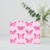 Schmetterlingskizze, hellrosa und fuchsia postkarte (Stehend Vorderseite)
