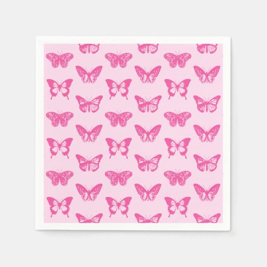 Schmetterlingskizze, hellrosa und fuchsia serviette (Vorderseite)