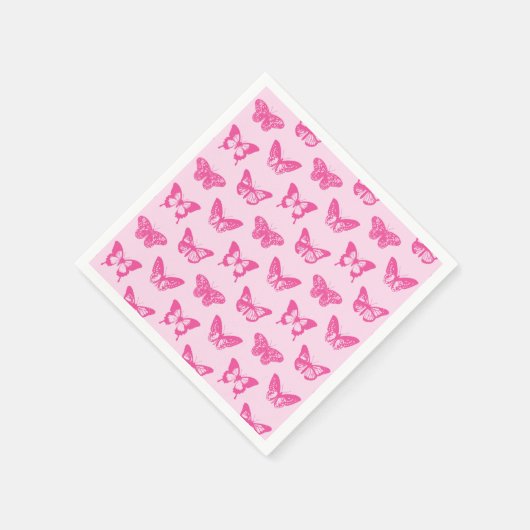 Schmetterlingskizze, hellrosa und fuchsia serviette (Ecke)