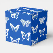 Schmetterlingskizze, Kobaltblau und weiß Geschenkschachtel (Rückseite)