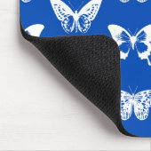 Schmetterlingskizze, Kobaltblau und weiß Mousepad (Ecke)