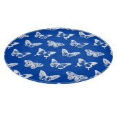 Schmetterlingskizze, Kobaltblau und weiß Schneidebrett (Ecke)