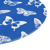 Schmetterlingskizze, Kobaltblau und weiß Schneidebrett (Ecke)
