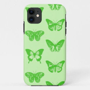 Schmetterlingskizze, Limettengrün iPhone 11 Hülle