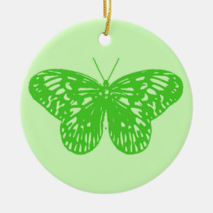 Schmetterlingskizze, Limettengrün Keramikornament