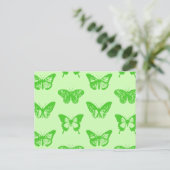 Schmetterlingskizze, Limettengrün Postkarte (Stehend Vorderseite)
