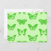 Schmetterlingskizze, Limettengrün Postkarte (Vorne/Hinten)