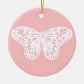 Schmetterlingskizze, Muschel pink und weiß Keramikornament (Vorne)