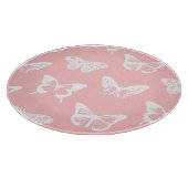 Schmetterlingskizze, Muschel pink und weiß Schneidebrett (Ecke)