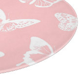 Schmetterlingskizze, Muschel pink und weiß Schneidebrett (Ecke)