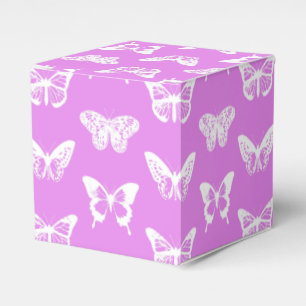 Schmetterlingskizze, orchid und weiß geschenkschachtel